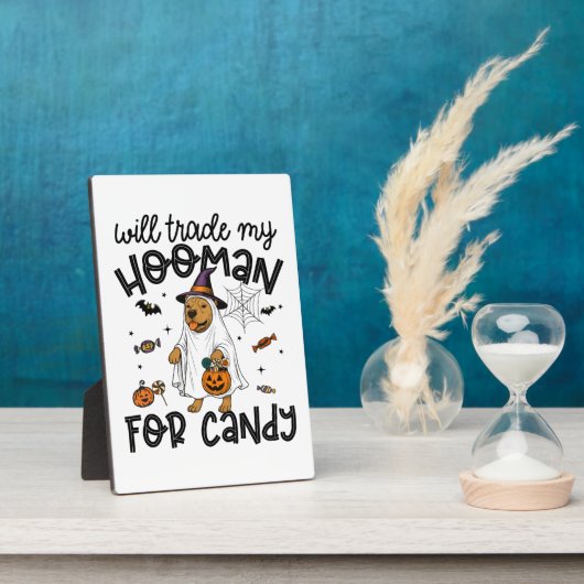 Pitpull hond Halloween Geest Spoken Fotoplaat (Zijkant)