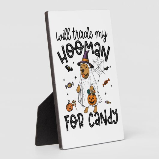 Pitpull hond Halloween Geest Spoken Fotoplaat (Zijkant)