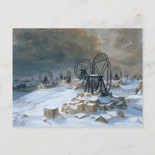 Pits bij Gentilly in de sneeuw, 1879 Briefkaart