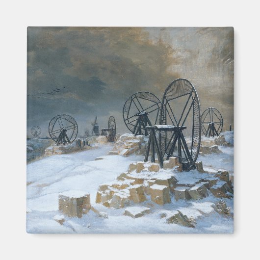Pits bij Gentilly in de sneeuw, 1879 Magneet (Voorkant)