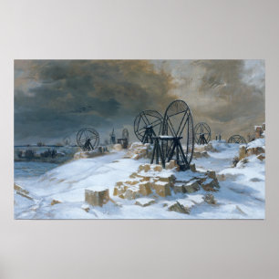 Pits bij Gentilly in de sneeuw, 1879 Poster