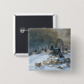 Pits bij Gentilly in de sneeuw, 1879 Vierkante Button 5,1 Cm (Voorkant /achterkant)