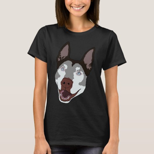 Pitsky Pitbull Husky Mix T-shirt (Voorkant)