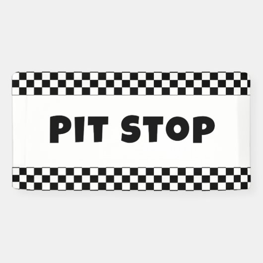 Pitstop Feest Welkom Banner | Racing Verjaardag  (Horizontaal)
