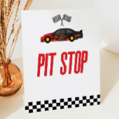 pitstop rode vlam race auto party tafel reclamebord met voetstuk