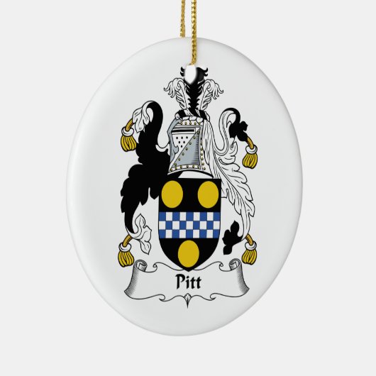 Pitt Family Crest Keramisch Ornament (Rechts)