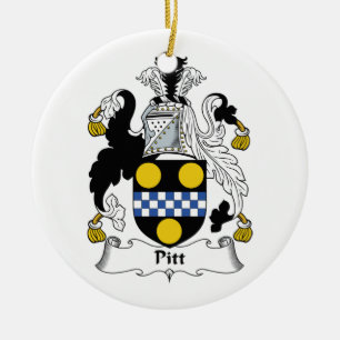 Pitt Family Crest Keramisch Ornament