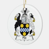 Pitt Family Crest Keramisch Ornament (Links)