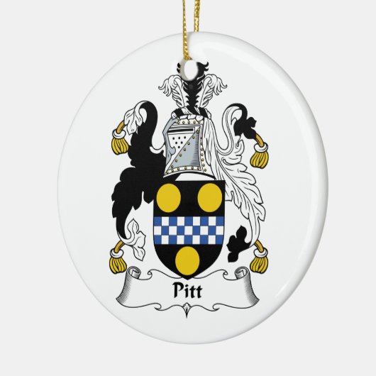 Pitt Family Crest Keramisch Ornament (Links)