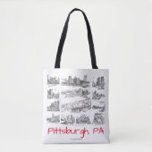 Pitt Panther canvas tas, Pittsburgh - PA Tote Bag (Voorkant)