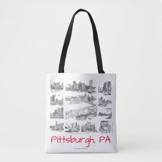 Pitt Panther canvas tas, Pittsburgh - PA Tote Bag (Voorkant)