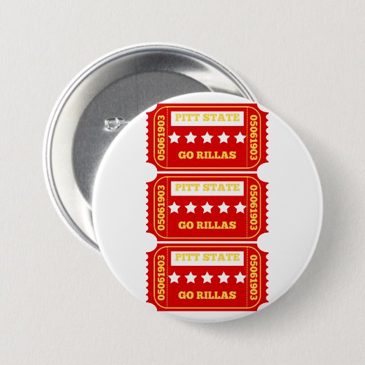 Pitt State Ticket-knop Ronde Button 7,6 Cm (Voorkant /achterkant)