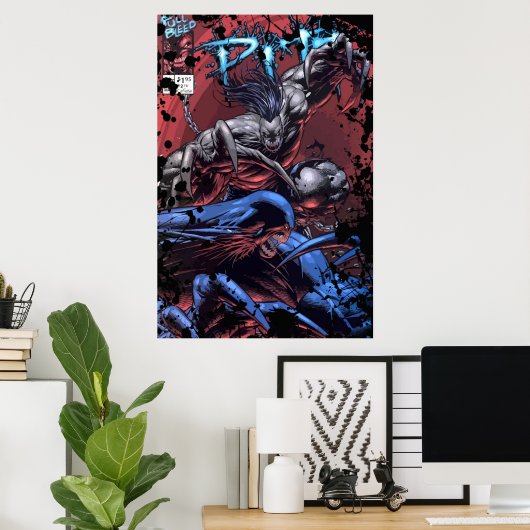 Pitt Superheld Comic Hoesje Poster (Thuiskantoor)