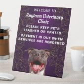 Pittbull Veterinarian Welcome Reclamebord Met Voetstuk (Insitu)