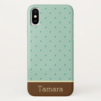 Pitter-Patter Raindrops Monogram iPhone X Hoesje