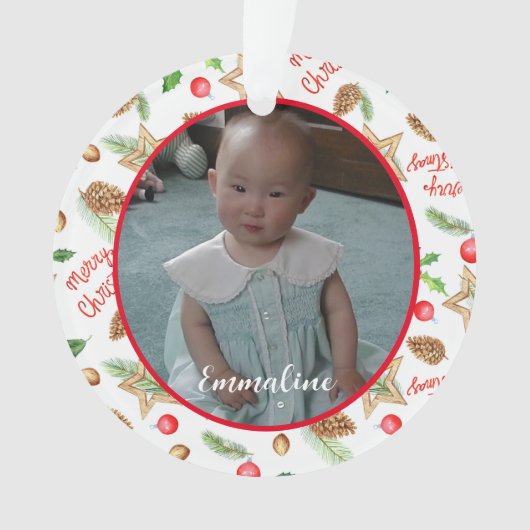 Pitter Patter van Little Feet - Kinderfoto Ornament (voorkant)