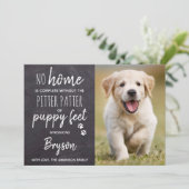 Pitter Patter van Puppy Feet New Pet Puppy Dog Aankondiging (Staand voorkant)