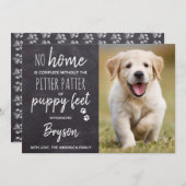 Pitter Patter van Puppy Feet New Pet Puppy Dog Aankondiging (Voorkant / Achterkant)