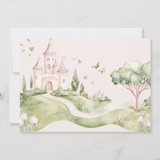 Pitter Patter Voeten Prinses Baby Meisje Geboorte Aankondiging (Achterkant)