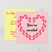 Pitter van prints met voetjes (roze) kaart (Voorkant / Achterkant)