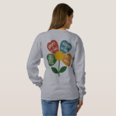 Pittie als een Flower Snuggle Sweatshirt (Achterkant volledig)