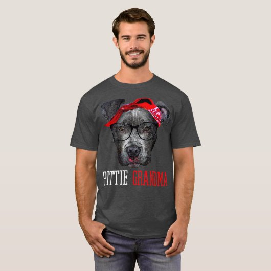 Pittie Grandma Granny Pitbull Hondenliefhebbers Gi T-shirt (Voorkant volledig)