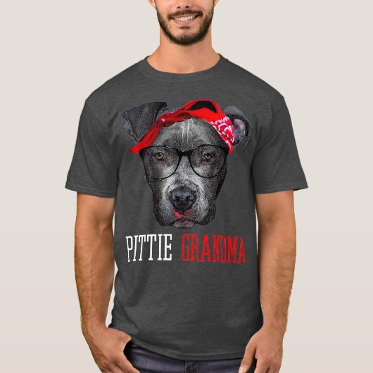 Pittie Grandma Granny Pitbull Hondenliefhebbers Gi T-shirt (Voorkant)