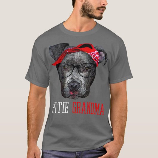 Pittie Grandma Granny Pitbull Hondenliefhebbers Gi T-shirt (Voorkant)