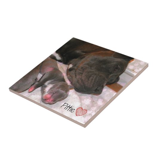 Pittie Love Tegeltje (Zijkant)