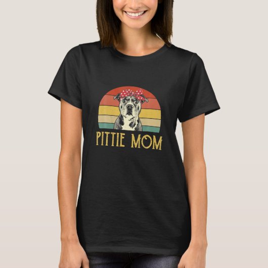  Pittie Mam Pitbull Hondenliefhebbers Gift Mothers T-shirt (Voorkant)