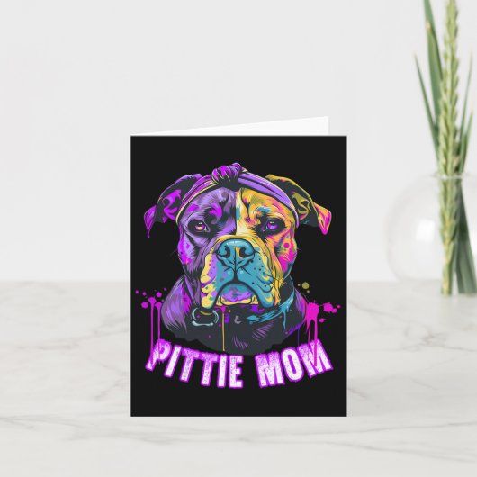 Pittie Mam Pitbull Hondenliefhebbers Moederdag Kaart (Voorkant)