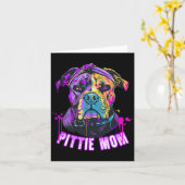 Pittie Mam Pitbull Hondenliefhebbers Moederdag Kaart (Gele Bloem)