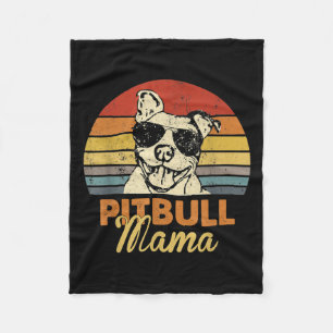 Pittie Mama Pitbull Dog Mom Funny Moederdag Vint Fleece Deken