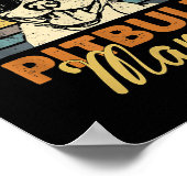 Pittie Mama Pitbull Dog Mom Funny Moederdag Vint Poster (Hoek)