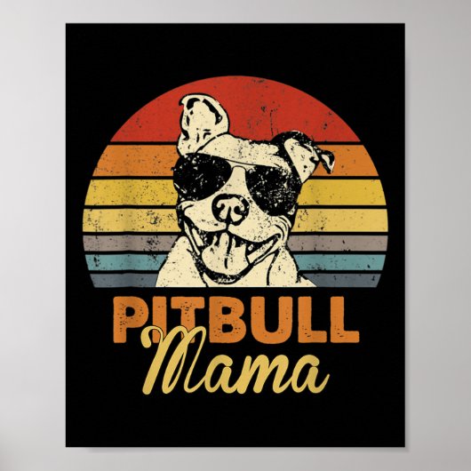 Pittie Mama Pitbull Dog Mom Funny Moederdag Vint Poster (Voorkant)
