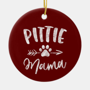 Pittie Mama Pitbull Lover Gifts Pit Bull Dog Mam Keramisch Ornament