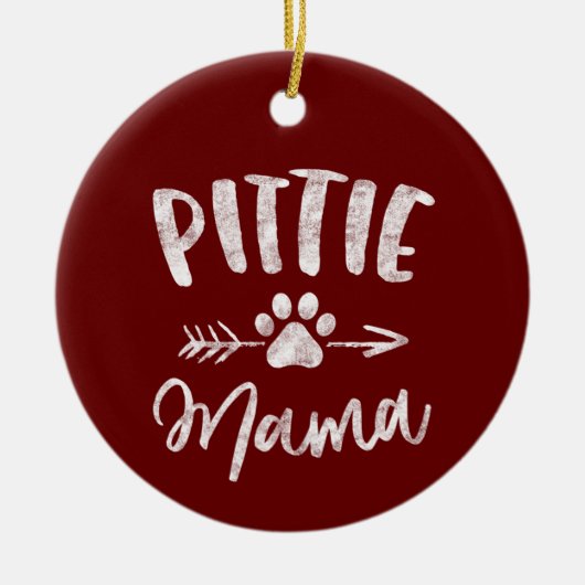 Pittie Mama Pitbull Lover Gifts Pit Bull Dog Mam Keramisch Ornament (Voorkant)