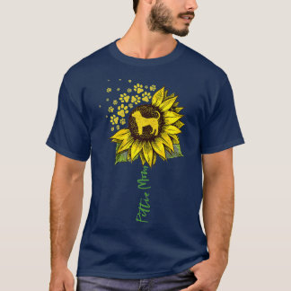 Pittie mama Sunflower Pitbull Lover Gifts Dog mama T-shirt