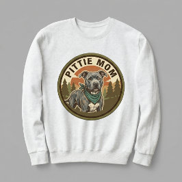 Pittie Moeder Crewneck Pitbull Hond Moeder Cadeau  Trui