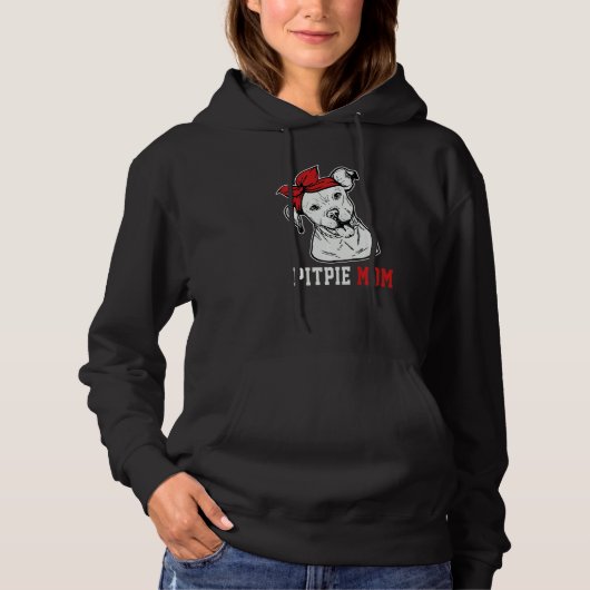 Pittie Moeder Pitbull Hond Moederdag Hoodie (Voorkant)