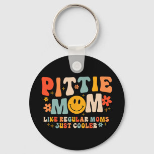 Pittie Moeder Pitbull Moeder Hond Liefhebber Moede Sleutelhanger