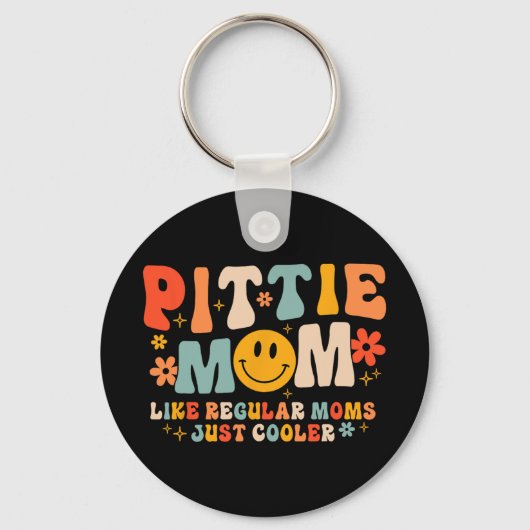 Pittie Moeder Pitbull Moeder Hond Liefhebber Moede Sleutelhanger (Voorkant)