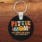 Pittie Moeder Pitbull Moeder Hond Liefhebber Moede Sleutelhanger (Voorkant)