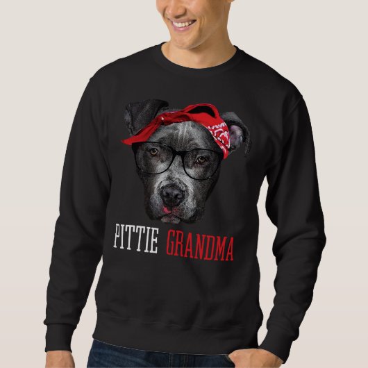 Pittie Oma Pitbull Granny Hondenliefhebbers Grootm Trui (Voorkant)