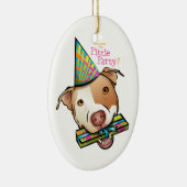 Pittie Party Keramisch Ornament (Rechts)