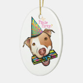 Pittie Party Keramisch Ornament (Links)
