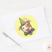 Pittie Party Ronde Sticker (Envelop)