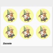 Pittie Party Ronde Sticker (Vel)