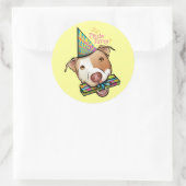 Pittie Party Ronde Sticker (Tas)