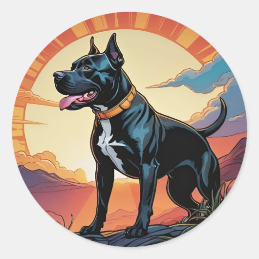 Pittie Pitbull Adventure Wandelhond Stickers (Voorkant)